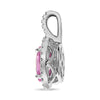 1.01CT DIAMOND & AAA PINK SAPPHIRE 18KT WHITE GOLD 3D OVAL & ROUND HALO PENDANT