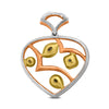 ESTATE .8CT WHITE & CANARY DIAMOND 18KT WHITE GOLD 3D MULTI SHAPE HEART PENDANT