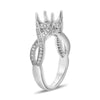 .28CT DIAMOND 14KT WHITE GOLD PRINCESS HALO INFINITY SEMI MOUNT ENGAGEMENT RING