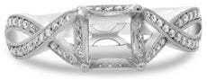 .28CT DIAMOND 14KT WHITE GOLD PRINCESS HALO INFINITY SEMI MOUNT ENGAGEMENT RING