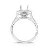 .41CT DIAMOND 14KT WHITE GOLD 3D ROUND HALO MILGRAIN SEMI MOUNT ENGAGEMENT RING
