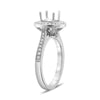 .41CT DIAMOND 14KT WHITE GOLD 3D ROUND HALO MILGRAIN SEMI MOUNT ENGAGEMENT RING