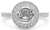 .41CT DIAMOND 14KT WHITE GOLD 3D ROUND HALO MILGRAIN SEMI MOUNT ENGAGEMENT RING