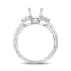 .27CT DIAMOND 14KT WHITE GOLD 4 PRONG ROUND FILIGREE SEMI MOUNT ENGAGEMENT RING
