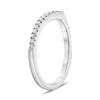 ESTATE .17CT DIAMOND 14KT WHITE GOLD 3D CLASSIC V SHAPE WEDDING ANNIVERSARY RING