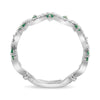 .38CT DIAMOND & AAA EMERALD 14KT WHITE GOLD 3D CLASSIC ROUND MULTI WAVE FUN RING
