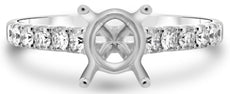 .53CT DIAMOND 14KT WHITE GOLD 3D ROUND SEMI ETERNITY SEMI MOUNT ENGAGEMENT RING