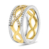 WIDE .46CT WHITE & CANARY DIAMOND 14KT WHITE GOLD 3D INFINITY ANNIVERSARY RING