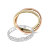 ESTATE 1.0CT DIAMOND 14K TRI COLOR GOLD CLASSIC TRINITY INTERTWINING LOVE RING