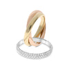 ESTATE 1.0CT DIAMOND 14K TRI COLOR GOLD CLASSIC TRINITY INTERTWINING LOVE RING