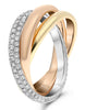 ESTATE 1.0CT DIAMOND 14K TRI COLOR GOLD CLASSIC TRINITY INTERTWINING LOVE RING