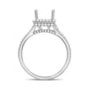 .60CT DIAMOND 14KT WHITE GOLD SQUARE HALO SPLIT SHANK SEMI MOUNT ENGAGEMENT RING