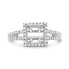 .60CT DIAMOND 14KT WHITE GOLD SQUARE HALO SPLIT SHANK SEMI MOUNT ENGAGEMENT RING