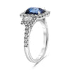 3.41CT DIAMOND & SAPPHIRE PLATINUM ROUND TRAPEZOID & CUSHION CUT ENGAGEMENT RING
