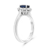 1.79CT DIAMOND & AAA SAPPHIRE 18K WHITE GOLD OVAL & ROUND FLOWER ENGAGEMENT RING