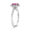 1.82CT DIAMOND & AAA PINK SAPPHIRE 18KT WHITE GOLD 3D OVAL HALO ENGAGEMENT RING