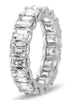 LARGE 5.63CT DIAMOND PLATINUM 3D EMERALD CUT ETERNITY WEDDING ANNIVERSARY RING