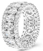 WIDE 6.86CT DIAMOND PLATINUM 3D OVAL AND ROUND CLASSIC ETERNITY ANNIVERSARY RING