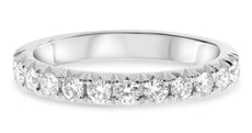 ESTATE .53CT DIAMOND 14K WHITE GOLD ROUND SEMI ETERNITY WEDDING ANNIVERSARY RING