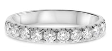 ESTATE .79CT DIAMOND 14K WHITE GOLD ROUND SEMI ETERNITY WEDDING ANNIVERSARY RING
