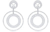 EXTRA LARGE 13.30CT DIAMOND 18KT WHITE GOLD 3D CIRCULAR CLIP ON HANGING EARRINGS