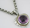 LARGE 6.20CT AAA AMETHYST 14KT YELLOW GOLD 3D & 925 SILVER HEART SHAPE PENDANT