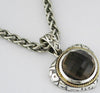 LARGE 6.50CT AAA SMOKEY TOPAZ 14KT YELLOW GOLD & 925 SILVER HEART SHAPE PENDANT