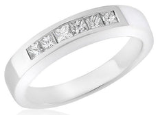 .55CT DIAMOND PLATINUM PRINCESS CLASSIC 6 STONE CHANNEL WEDDING ANNIVERSARY RING