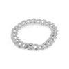WIDE 8.0CT DIAMOND 14KT WHITE GOLD HANDCRAFTED CUBAN CHAIN LINK TENNIS BRACELET