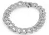 WIDE 8.0CT DIAMOND 14KT WHITE GOLD HANDCRAFTED CUBAN CHAIN LINK TENNIS BRACELET