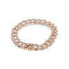 WIDE 8.0CT DIAMOND 14KT ROSE GOLD HANDCRAFTED CUBAN CHAIN LINK TENNIS BRACELET