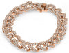 WIDE 8.0CT DIAMOND 14KT ROSE GOLD HANDCRAFTED CUBAN CHAIN LINK TENNIS BRACELET