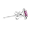 1.39CT DIAMOND & AAA PINK SAPPHIRE 18KT WHITE GOLD 3D ROUND HALO STUD EARRINGS