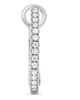 ESTATE .10CT DIAMOND 14KT WHITE GOLD 3D ROUND SEMI HOOP CLIP ON HANGING EARRINGS