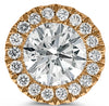.69CT DIAMOND 14KT ROSE GOLD CLASSIC ROUND HALO SOLITAIRE MARTINI STUD EARRINGS