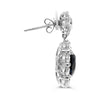ESTATE EXTRA LARGE 13.2CT DIAMOND & AAA SAPPHIRE 18K WHITE GOLD HANGING EARRINGS