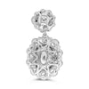 EXTRA LARGE 13.73CT DIAMOND & AAA SAPPHIRE 18KT WHITE GOLD OVAL HANGING EARRINGS