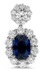 EXTRA LARGE 13.73CT DIAMOND & AAA SAPPHIRE 18KT WHITE GOLD OVAL HANGING EARRINGS