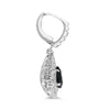 LARGE 2.23CT DIAMOND & SAPPHIRE 18K WHITE GOLD 3D DOUBLE HALO LEVERBACK EARRINGS