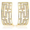 .50CT DIAMOND 14KT YELLOW GOLD 3D RECTANGULAR OPEN FILIGREE FUN HANGING EARRINGS