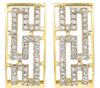 .50CT DIAMOND 14KT YELLOW GOLD 3D RECTANGULAR OPEN FILIGREE FUN HANGING EARRINGS