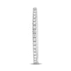 LARGE 2.00CT DIAMOND 14K WHITE GOLD 3D CLASSIC INSIDE OUT HOOP HANGING EARRINGS
