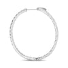 LARGE 2.00CT DIAMOND 14K WHITE GOLD 3D CLASSIC INSIDE OUT HOOP HANGING EARRINGS