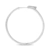 ESTATE .50CT DIAMOND 14K WHITE GOLD 3D CLASSIC INSIDE OUT HOOP HANGING EARRINGS