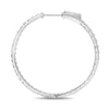 ESTATE 1.00CT DIAMOND 14K WHITE GOLD 3D CLASSIC INSIDE OUT HOOP HANGING EARRINGS