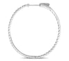 ESTATE 1.0CT DIAMOND 14K WHITE GOLD 3D CLASSIC INSIDE OUT HOOP HANGING EARRINGS
