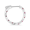 1.17CT DIAMOND & AAA RUBY 14K WHITE GOLD 3D INSIDE OUT HOOP HANGING EARRINGS
