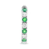 1.07CT DIAMOND & AAA TSAVORITE 14KT WHITE GOLD INSIDE OUT HOOP HANGING EARRINGS