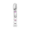 1.1CT DIAMOND & AAA PINK SAPPHIRE 14KT WHITE GOLD CLASSIC HOOP HANGING EARRINGS