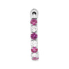 1.1CT DIAMOND & AAA PINK SAPPHIRE 14KT WHITE GOLD CLASSIC HOOP HANGING EARRINGS